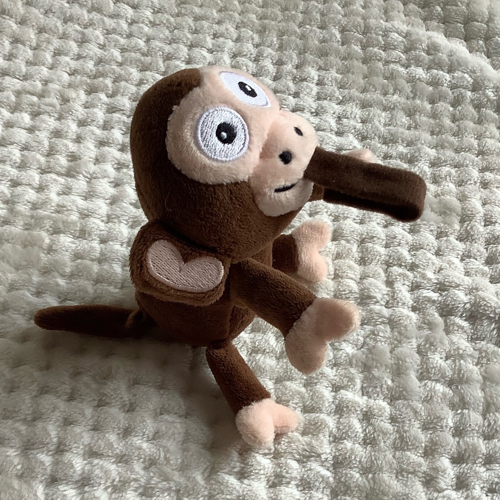 Nuby Plush Monkey Pacifier Keeper Soother Holder Stuffed Animal Toy Embroidered